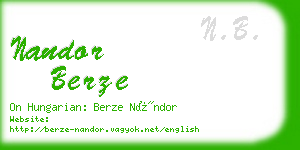 nandor berze business card